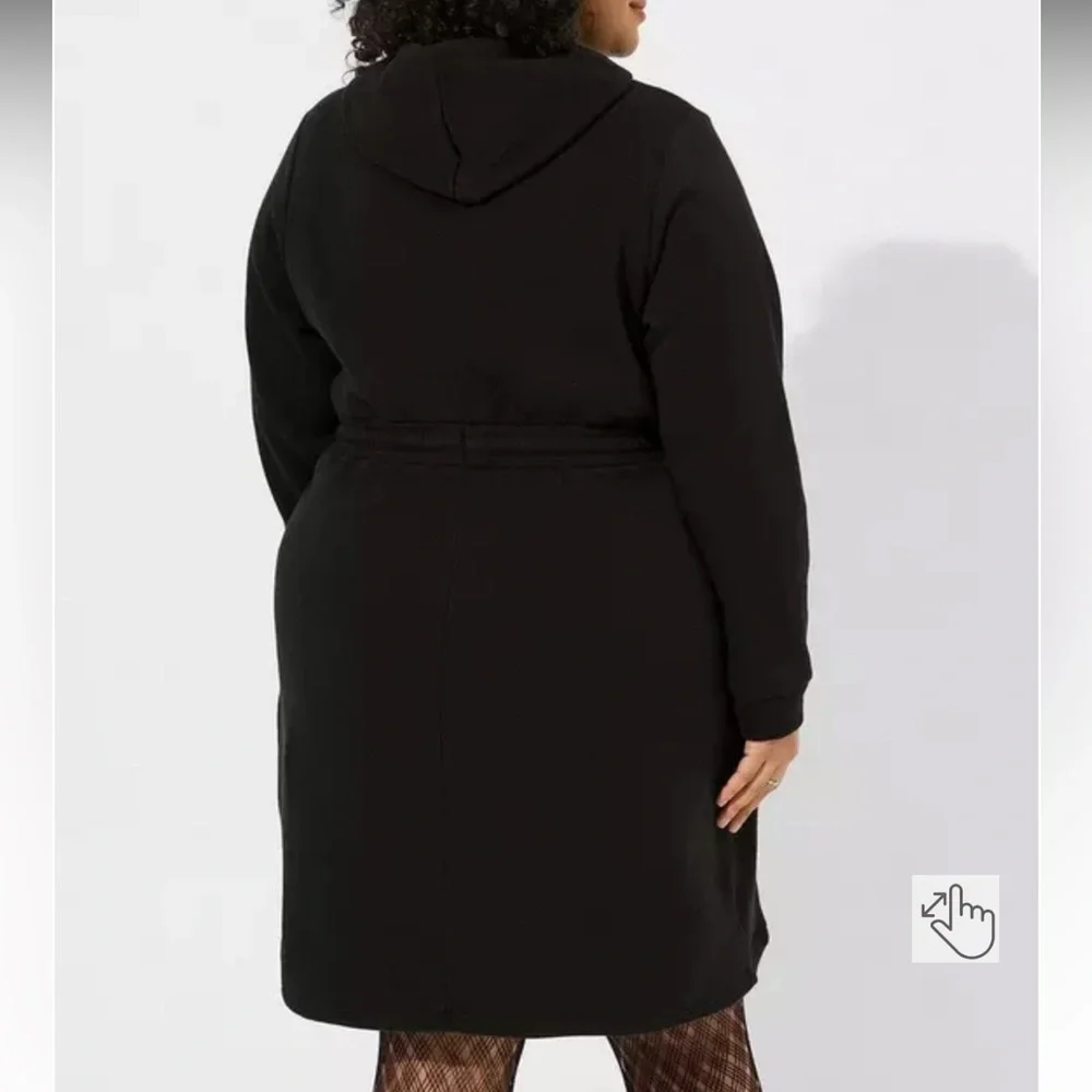 Torrid  Black Hooded Sweatshirt Longsleeve Dress 3 or 22/24 - Picture 12 of 13